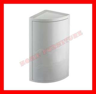 WHITE PLASTIC BATHROOM CORNER WALL CABINET SINGLE DOOR  