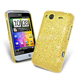 Gold Sparkle Glitter Hard Case for HTC Salsa + SP  