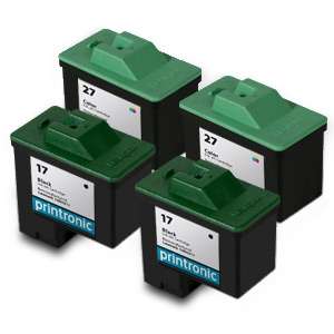 Pack Compatible (2) Lexmark 17 and (2) Lexmark 27 Bla  