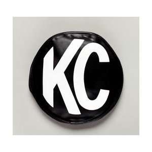   Cover 6 in. Round White On Black Vinyl Solid KC Letters Automotive