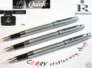 Pirre Pauls Steel Fountain Pen+ Parker ink Silver  