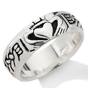 Ashling Aine Sterling Silver Celtic Knot Claddagh Ring 