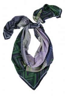 Green and Blue Silk Zig Zag Scarf by Missoni   Multicoloured   Buy 