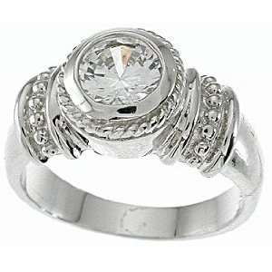    NEW 925 Sterling Silver CZ Antique Engagement Ring Jewelry