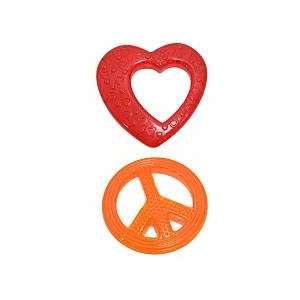  Sassy Water Filled Teethers   Heart / Peace Sign Baby