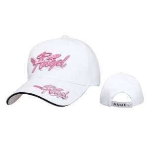 White Angel Ladies Women Baseball Cap Hat Embroidered Magenta with 