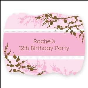    16 Squiggle Shaped Personalized Birthday Party Sticker Labels