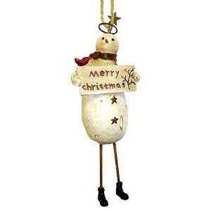  Country Folk Art Snowman Angel Merry Christmas Ornament 