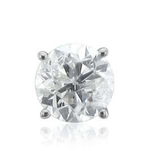 Mens Platinum Round Diamond Stud Earrings (I2 I3, HI, 0.20 carat)  1 