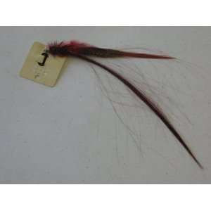  Feather Synthetic Hair Extension with Clip on Red Color 