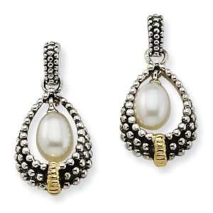   Freshwater Cultured Pearl Drop Earrings in 14k Yellow Gold & Jewelry