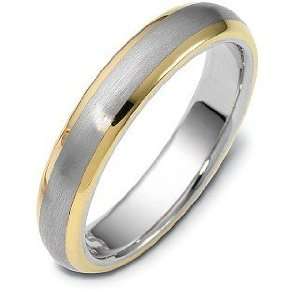   5mm Classic 18 Karat Yellow Gold & Titanium Wedding Band Ring   11.75