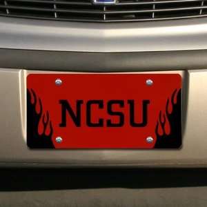  NCAA North Carolina State Wolfpack Red Mirrored Flame License Plate 