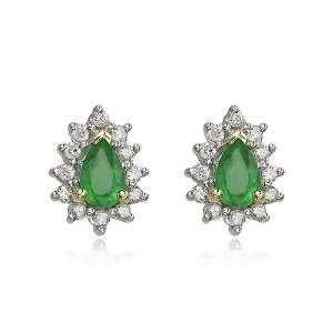  Pear Emerald And Diamond Earrings Jewelry