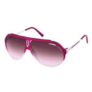  Gradient / White Frame/Pink Gradient Lens Metal/Plastic Sunglasses 