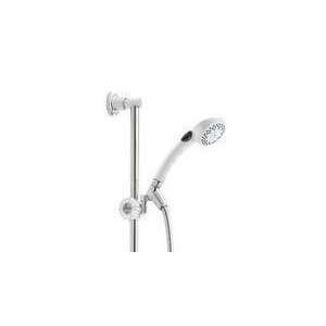   PB Adjustable Height Wall Mounted Hand Shower Unit, White and Chrome