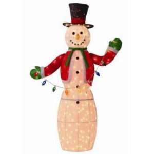   Lighted Tinsel Snowman with 250 Clear Lights Patio, Lawn & Garden