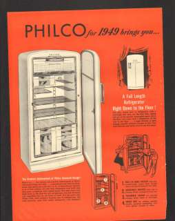 1949 Print Ad Philco Refrigerator Crisper Freezer Woman  