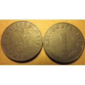  German coin 1 Reichspfennig(zinc) 1941J 