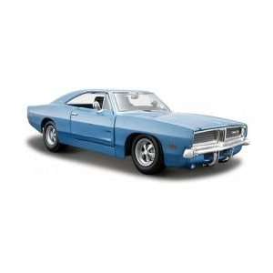  Blue 1969 Dodge Charger R/t 124 Scale Die Cast Car Toys & Games