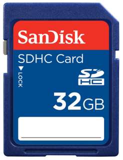 NEW BLUE SanDisk 32 GB SD HC SDHC Memory Card 32 G Flash + FREE jewel 