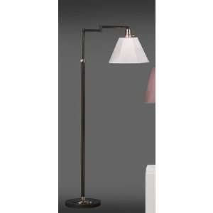Bruno Swing Arm Floor Lamp in Leaded Bronze with Ivory Fabric Stretch 