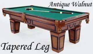 foot POOL TABLE with TAPERED LEG in WALNUT by BERNER BILLIARDS~ FREE 