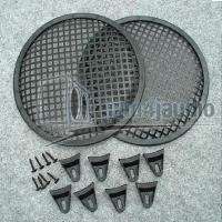 Pair 8inch steel speaker grills with hardware  