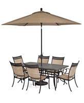 Vintage Outdoor Patio Furniture, 7 Piece Dining Set (72x38 Oblong 