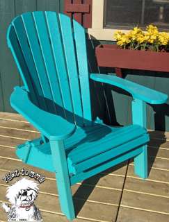   Folding Adirondack Chair Recycled Poly Outdoor Furniture Teal  