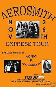 Aerosmith at the Los Angeles Forum Concert Poster 1977  