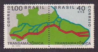 Brazil 1190a MNH Map Trans  Highway Pair VF  