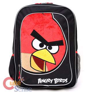 Angry Birds School Backpack 16 Large Bag w/ Big Red Bird Plush 