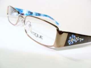 VOGUE EYEGLASSES VO 3691 GOLD BROWN W/CRYSTALS 906 NEW AUTH  