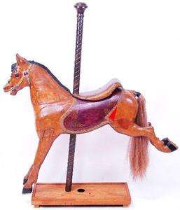 Rare Antique Carousel Horse Pony Solid Wood Carved  