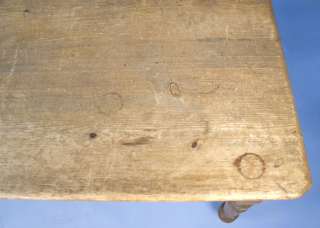 Antique English Pine Rustic Farm Dining Kitchen Table  