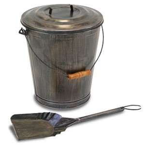   Standard Ash Bucket With Lid   Antique Brushed Copper