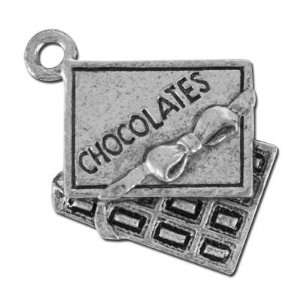  19mm Antique Silver Box of Chocolates Pewter Charm Arts 