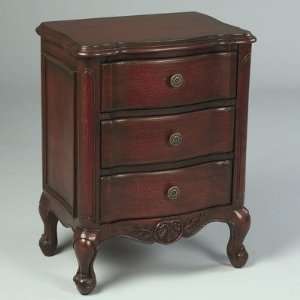  Three Drawer Nightstand in Antique Red Furniture & Decor