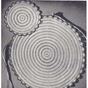 Vintage Crochet PATTERN to make   Circular Bib Apron Placemat Doily 
