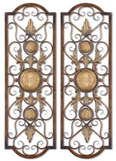 Tuscan Scrolling Wrought Iron WALL GRILLE Grill Set 2  