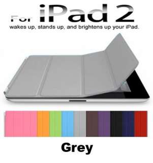 iPad 2 Smart Cover PU Leather Magnetic Case Stand Wake Up Sleep Multi 