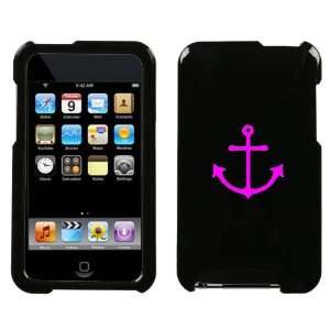  APPLE IPOD TOUCH ITOUCH PINK ANCHOR SYMBOL ON A BLACK HARD CASE 