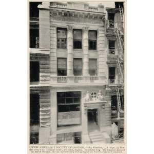  1903 Union Assurance Society London Pine St. NYC Print 