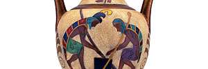 Ancient Greek Amphora Urn Achilles & Ajax Playing Dice  