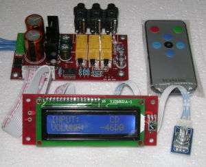 Audio Pre amplifier PREAMP Kit + Remote + LCD display  