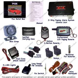 LCD CAR ALARM   START STARTER   2 REMOTE MANUAL OR AUTO  