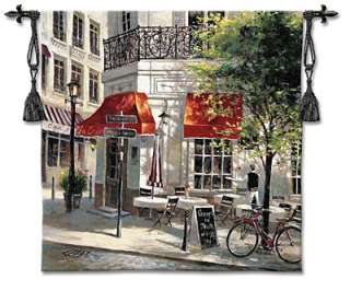 Corner Cafe I Parisian Street Scene Picture Tapestry  