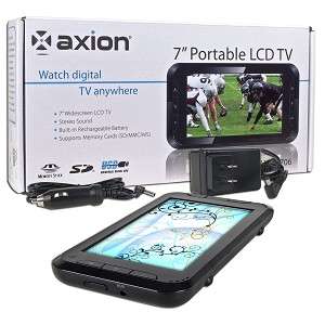 Axion Portable Handheld Widescreen LCD Digital TV ATSC Tuner w/SD 