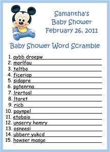 Baby Mickey Word Scramble Baby Shower Games  
